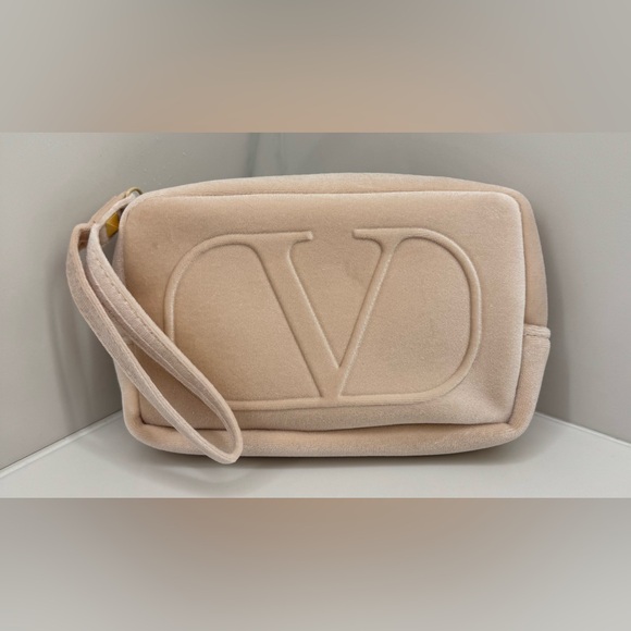 Authentic Valentino Velvet Plush light Pink Large Clutch - Picture 3 of 7